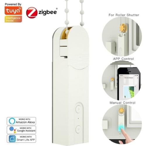 Tuya Zigbee Electric Shutter Motor Curtain Roller Window Blinds Motor Smart Home Control Work With Alexa Google Home Assistant