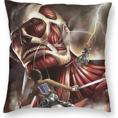Attack On Titan Cushion Covers Sofa Home Decorative Anime Manga Shingeki no Kyojin Square Throw Pillow Cover 40x40