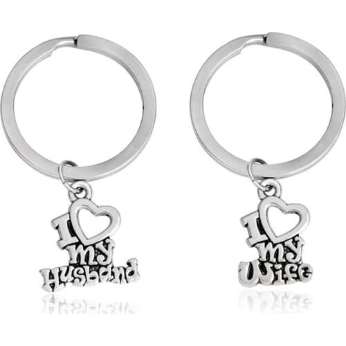 2018 New Fashion Jewelry Keyring I Love My Husband/Wife For Lovers' Couples Men Women Romantic Heart Gift Metal Alloy Keychain