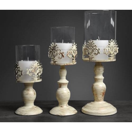 Nordic Candle Holders Vintage Metal Wedding Retro Iron Candlestick Holder Table Candles Dinner Love Gifts Christmas Decor FC061