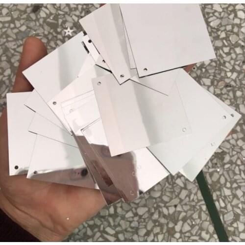 Sewing supplies 5 * 5cm silver square diagonal hole / four hole Sequin square mirror Sequin wedding Sequin