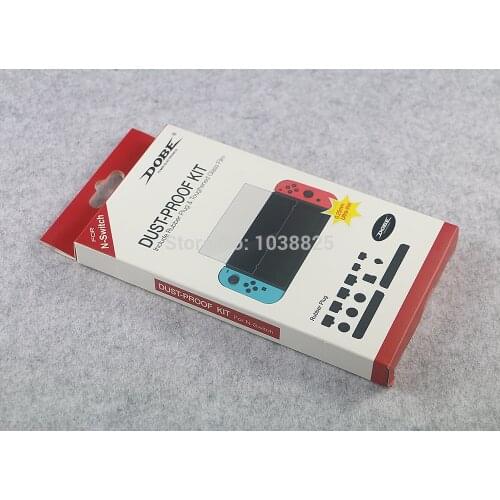 For Nintend Switch NS Dust Proof Pack Kits Dust Cover Mesh Jack Stopper Pack Kits+Tempered Glass Screen film ChengChengDianWan