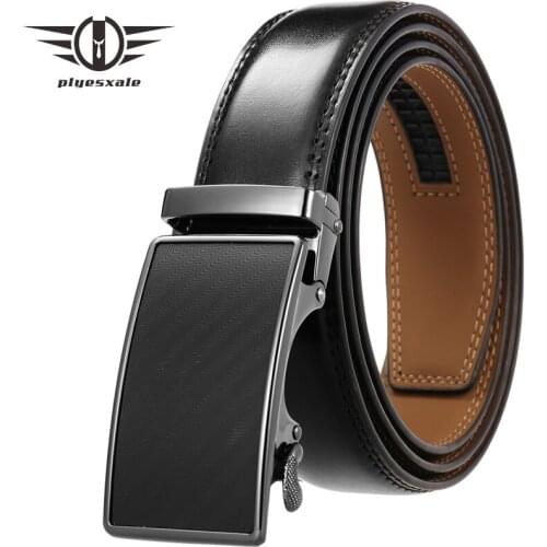 Mens Genuine Leather Dark Brown Black Automatic Buckle Belt Trend Youth Mens Personality Simple Business Stylish Belt B309
