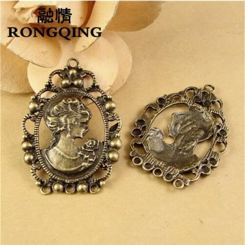 RONGQING 45*32MM 20pcs/lot beauty Pendants Necklaces Handmade Fashion Jewelry Charms DIY