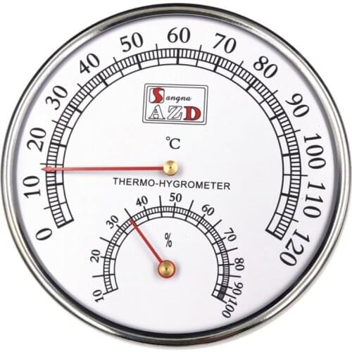 Silver Transparent 4.92‘’ Round Thermometer Indoor Outdoor Hygrometer/Thermometer for Greenhouse and
