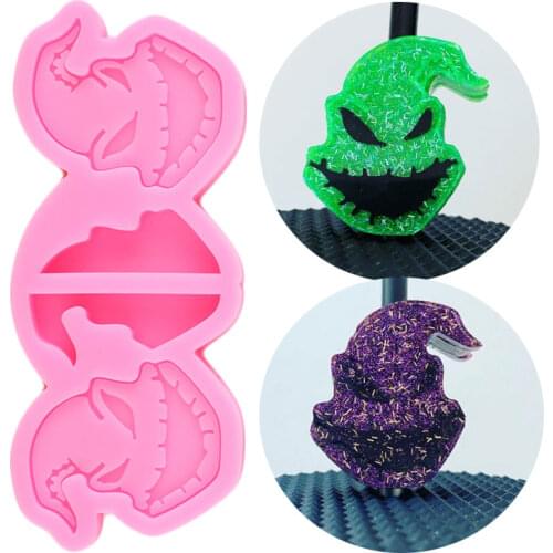 Disney Oogie Boogie Silicone Straw Topper Molds Epoxy Resin Mold Halloween Clown Candy Chocolate Fondant Cake Decorating Tools