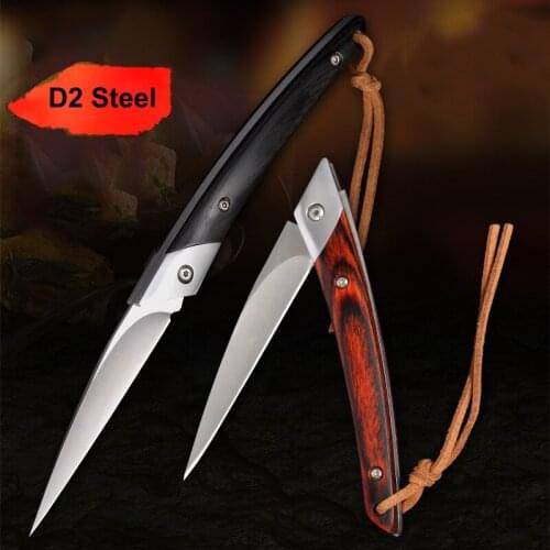 D2 Steel Folding Knife Carving Knife Tactics Knives Sharp Fruit Blade Outdoor Camping Survival Pocket Tool Unpacking Paper Cut