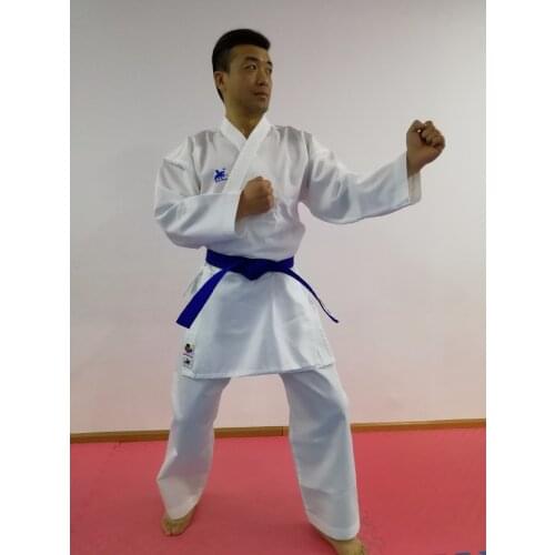 WKF approved Karate Kumite GI SILENT KNIGHT brand stripe lines quality for beginners to practice matches GI