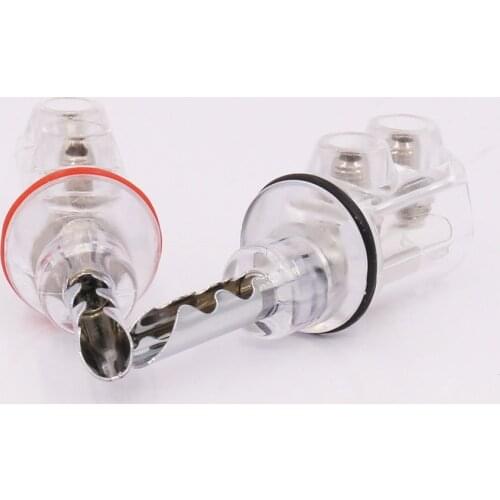 1set Hifi audio Rhodium plated BFA banana Transparent Cover Audio Banana Plug for speaker cable
