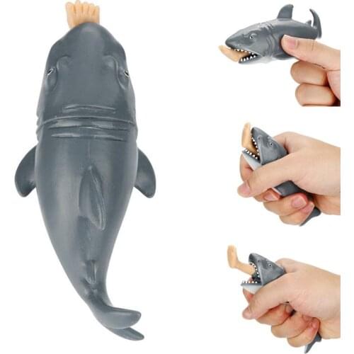 1pcs children Creative Biting Leg Shark Toy Funny Spoof Trick toy Anti Stress Squeeze Toy Kids adult Stress Relief toy gift
