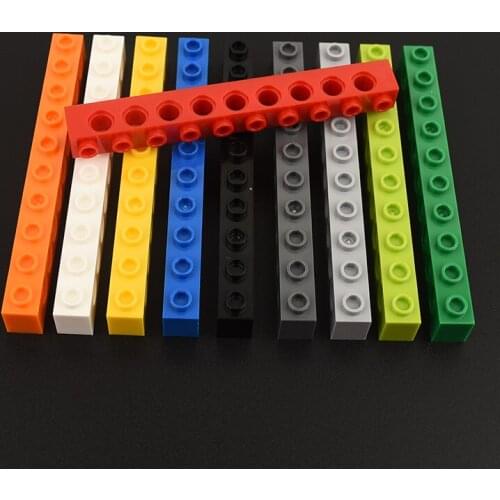 10PCS 2730 Hole Bricks 1 x 10 [9 Holes] Compatible Assembles Particles Building block accessories parts MOC DIY Education Toys