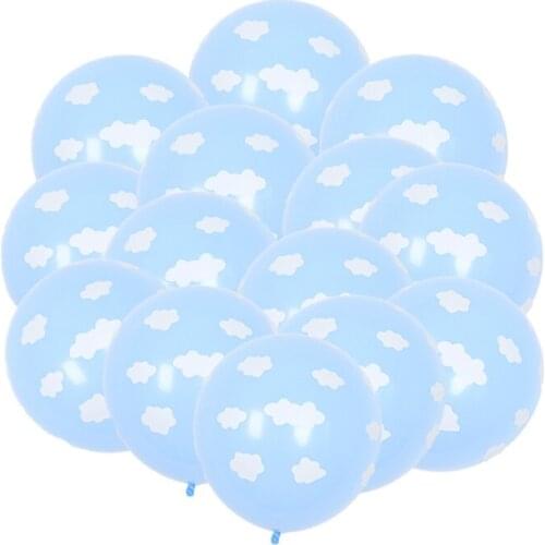 10 pcs 12 inch blue sky and white cloud latex balloon set baby birthday party wedding decoration balloon wholesale