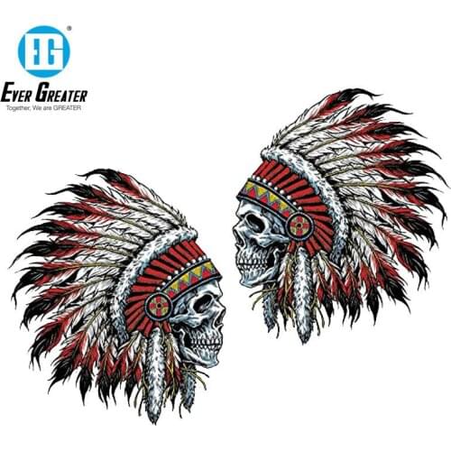 10CM*10CM Car Styling Indian Chief Skull Stickers Funny Vinyl JDM Car Stickers and Decals