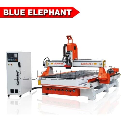 4 Axis Wood CNC ATC 1530 Auto Tool Change Router Machine for Wood Stone Cylinder Engraving
