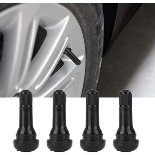 4x TR413 Snap In Rubber Tubeless Tire Valve Cap Wheel Stem Vacuum Nozzle Car Accessories