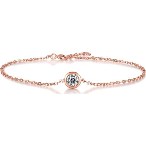 50points Moissanite Bracelet 18K Rose Gold 925 Sterling Silver Bracelets For Women Wedding Fashion Perception Bubble Jewelry