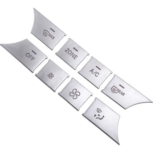 8Pcs/Set ABS Silver Car Air Condition Buttons Cover Trim Fit For Mercedes Benz C Class W204 GLK CLS ML GLE