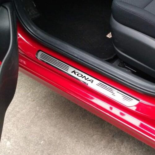 Car Styling Accessories For Hyundai KONA 2017 2018 Stainless Steel Door Sill Scuff Kick Plate Protectors Trim Guard Pedal Cover