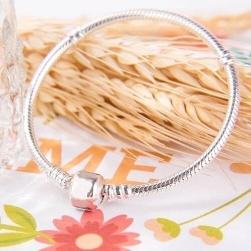 Authentic 925 Sterling Silver Pan Bracelet New Classic Clasp Snake Bone Base Bracelet Fit Diy Charm Women Jewelry