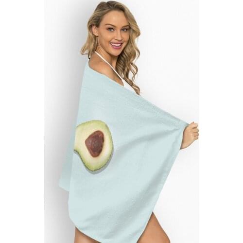 Light Blue Beach Towels for Women Avocado Cute Bath Towel Girls Light Weight Sandproof Beach Blanket Absorbent Fashion Bathrobe
