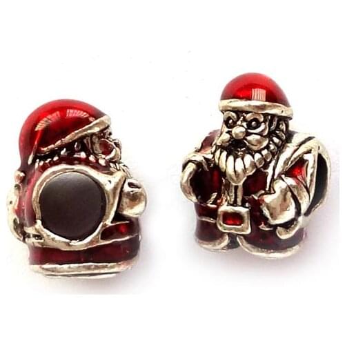 Free Shipping 2015 fashionable jewelry 13x9x9mm 30pcs big hole red plated alloy beads charms fit European bracelet DIY