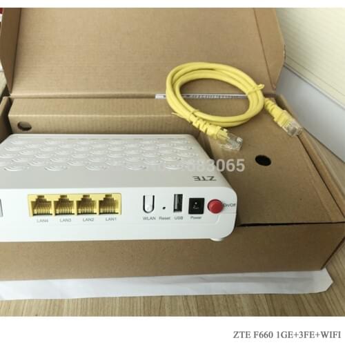 Free Shipping V6.0 ZTE GPON Router ZXA10 F660 ONU ONT With 1GE+3FE+ 1Voice+WIFI+1USB Optical Network Terminal English version