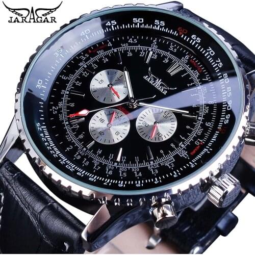 Mens Watch Automatic Mechanical Watch Fashion Casual Hollow Big Dial Six-pin Multi-function Calendar 24-hour Gift Box Packaging
