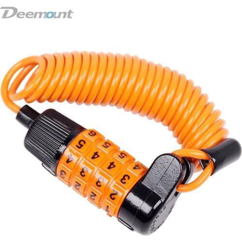 Deemount Bicycle Combination Lock Portable 4 Digits MTB Road Bike Lock Codes Changeable Compact Size 1.2M Cable Zinc Alloy Body