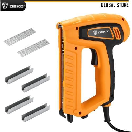 DEKO DKET01 220V Portable Electric Tacker Gun Electric Nail Gun 20pcs/min Woodworking Tool Electric Nail Gun Stapler Pneumat