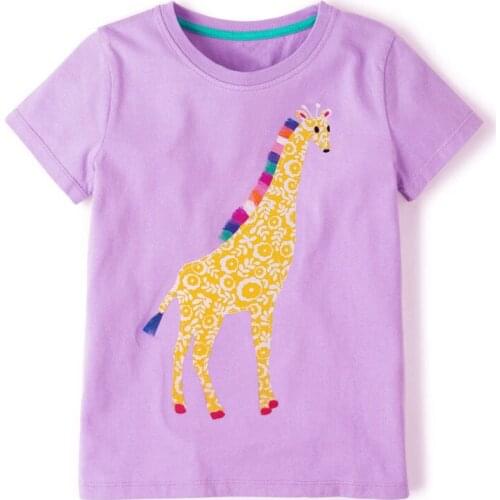 Creative European Style Summer Childrens Baby Boys Girls T-Shirt Short Sleeve Cartoon Deer Girl T-Shirt Kids Tops & Tees 2-7Y