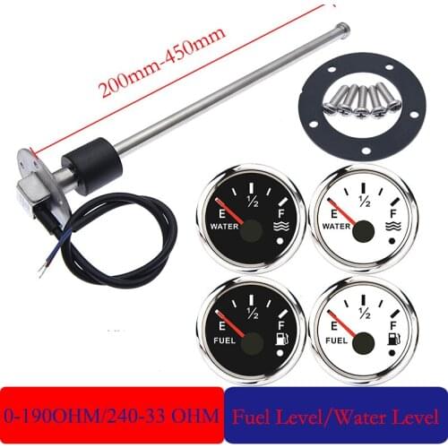 Hot Sale Fuel Level Water Level Gauge 200 250 300 350 450 mm Meter Sensor 0~190 ohm / 240~33 ohm Fuel Sending Unit Indicator