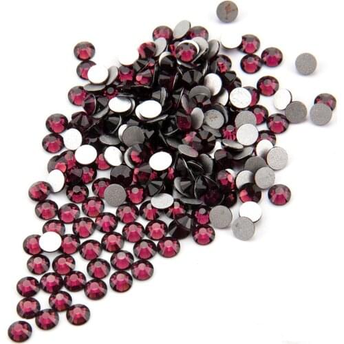 Fuchsia 1 Bag Non Hotfix Flatback Rhinestones Crystal Glass Without Glue Loose DIY Nail Crystals Stones
