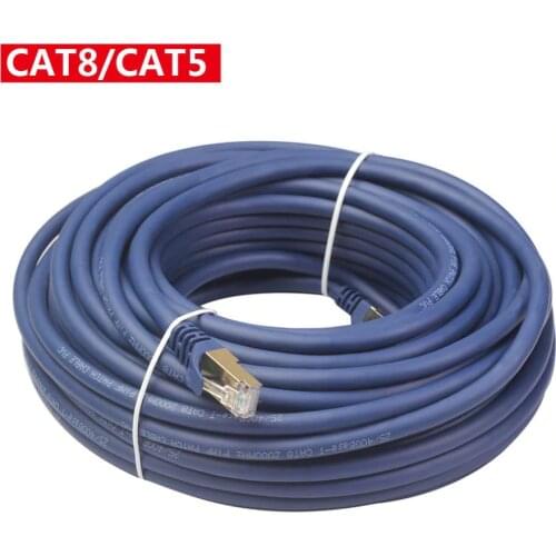 Cat5/Cat8 Ethernet Cable RJ45 Network Cable Cat 5 Lan Cable Cat 8 RJ45 Patch Cord 10m/15m/20m For Router Laptop Cable Ethernet