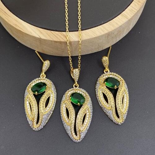 Lanyika Fashion Jewelry Set Distinctive Animal Zirconia Micro Pave Necklace with Earrings for Women Banquet Party Best Gifts