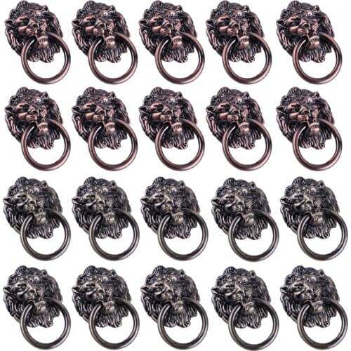 LETAOSK Zinc Alloy 10Pcs Vintage Style Lion Head Dresser Drawer Cabinet Door Furniture Ring Pull Handle Knob
