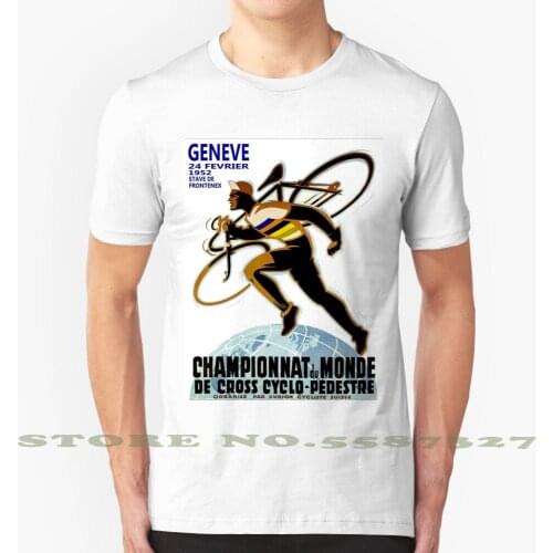 Cyclocross : Vintage Bicycle Racing Advertising Print Summer Funny T Shirt For Men Women Switzerland Swiss Geneve Geneva