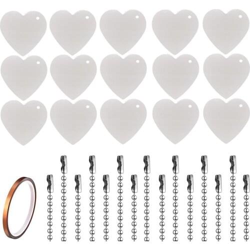 31pcs Metal Stamping Blanks With Chain And Heat-resistant Tape Dog Tag Geometric Pendant For Necklaces DIY Jewelry Making