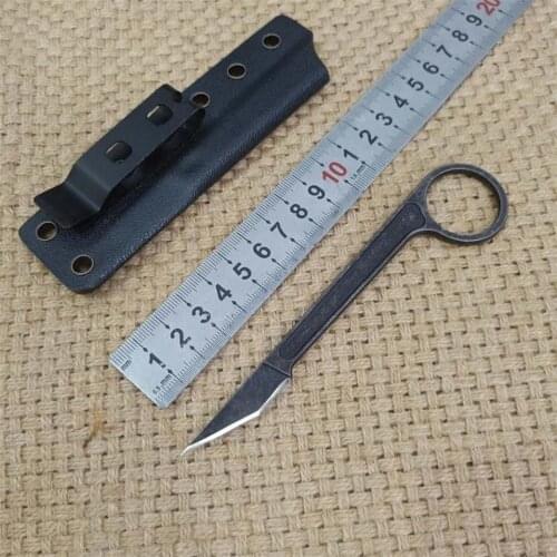 Mini Stone Wash Fixed Blade Knife High Hardness 440c Stainless Steel Survival Knifes Outdoor Hand Tools With K Scabbard