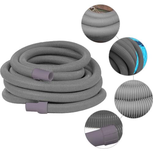 9m Length Monochrome Heavy Duty Pool Vacuum Hose In-Ground Pool Vacuum Hose With Swivel Cuff Pool Cleaning Accessory