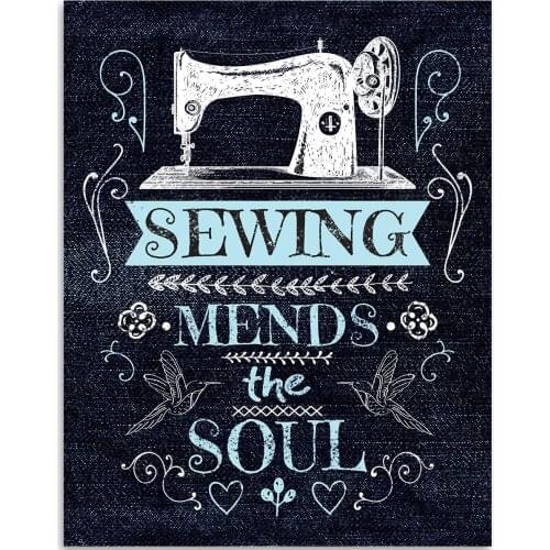 JMINE Div 5D vintage old Sewing Machine Bird Full Diamond Painting cross stitch kits art Scenic 3D paint by diamonds