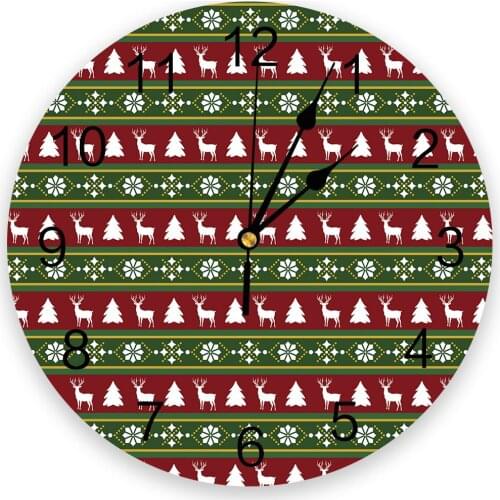 Merry Christmas Tree Elk 3D Wall Clock Modern Design Brief Living Room Decoration Kitchen Clock Art Wall Watch Home Decor