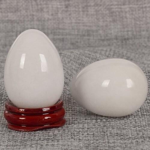 Natural White Jade Yoni Eggs Undrilled Ben Wa Ball Crystal Mineral Kegel Exercise 3Pcs/Set Muscle Plevic Floor Vaginal Care