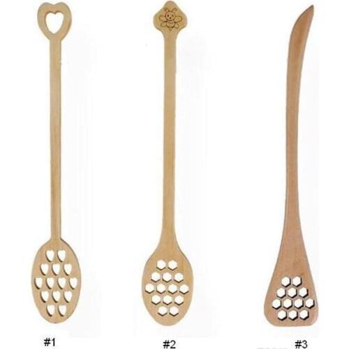 New Wooden Honey Coffee Spoons Long Mixing Spoon Bee Tools Honey Stirrer Muddler Stirring Stick Honey Dipper Wood Carving Stirri