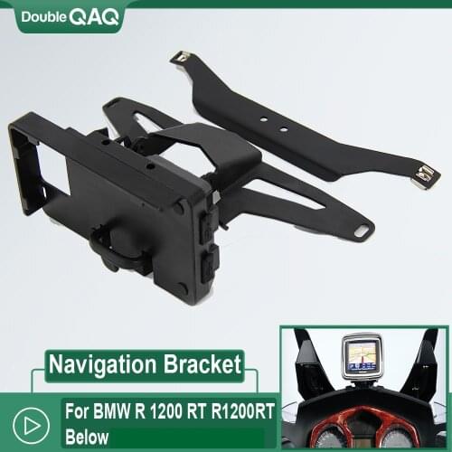 New Navigation Bracket Motorcycle For BMW R 1200 RT R1200RT Below 2009 GPS Navigator USB Charging Phone Holder 2008 2007 2006