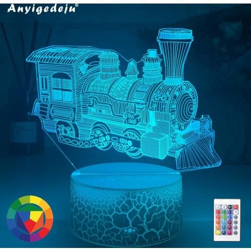 New Locomotive Led Night Light for Kids Bedroom Decoration Unique Birthday Gift for Children Study Room Desk Lamp Railway Engine