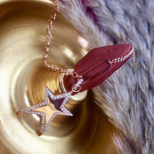 NEW Trendy 925 Silver Necklace Turkish Jewelry Birthday Gift Star Fashion Necklace For Women Minimalist Style Luxury Designer