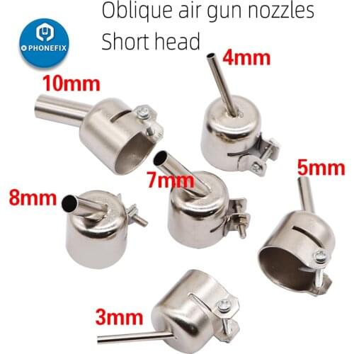 Soldering Station Heat Gun Nozzle 45 Degree Bent Curved Angle Nozzle Sleeve Replacement for 850 852 852D 950 Hot Air Station