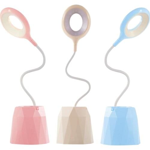 Rechargeable Creative Reading Learning Eye Protection Desk Lamp USB Charging Folding Pen Holder Led Desk Lamp