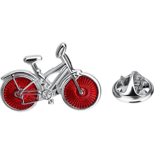 Silver Bicycle Shape Brooch Pins Badge for Coat Suit Collar Backpack Clothes Bags Accessories