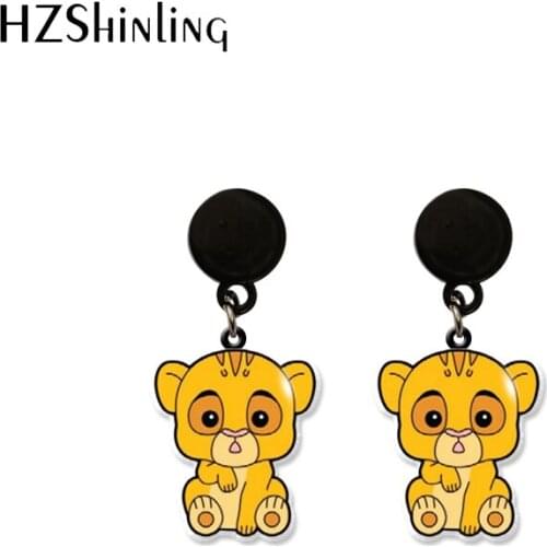 2021 New Kawaii Kawaii Lion King Simba and Animal Friends Handcraft Epoxy Acrylic Drop Dangles Earrings